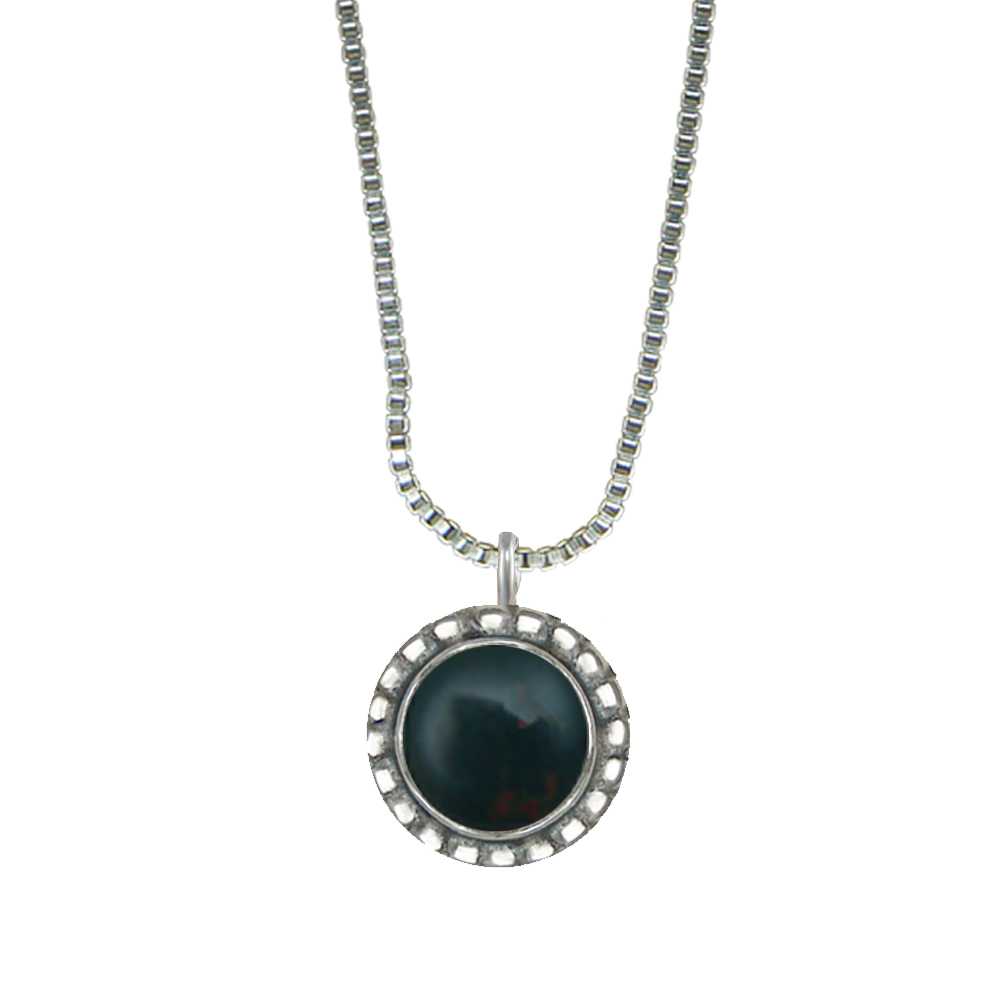 Sterling Silver Little Bloodstone Pendant Necklace